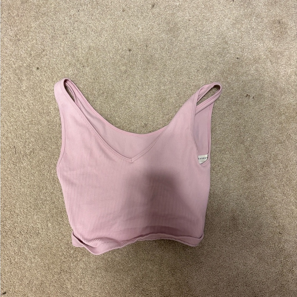 Pink Ribbed Tank Top